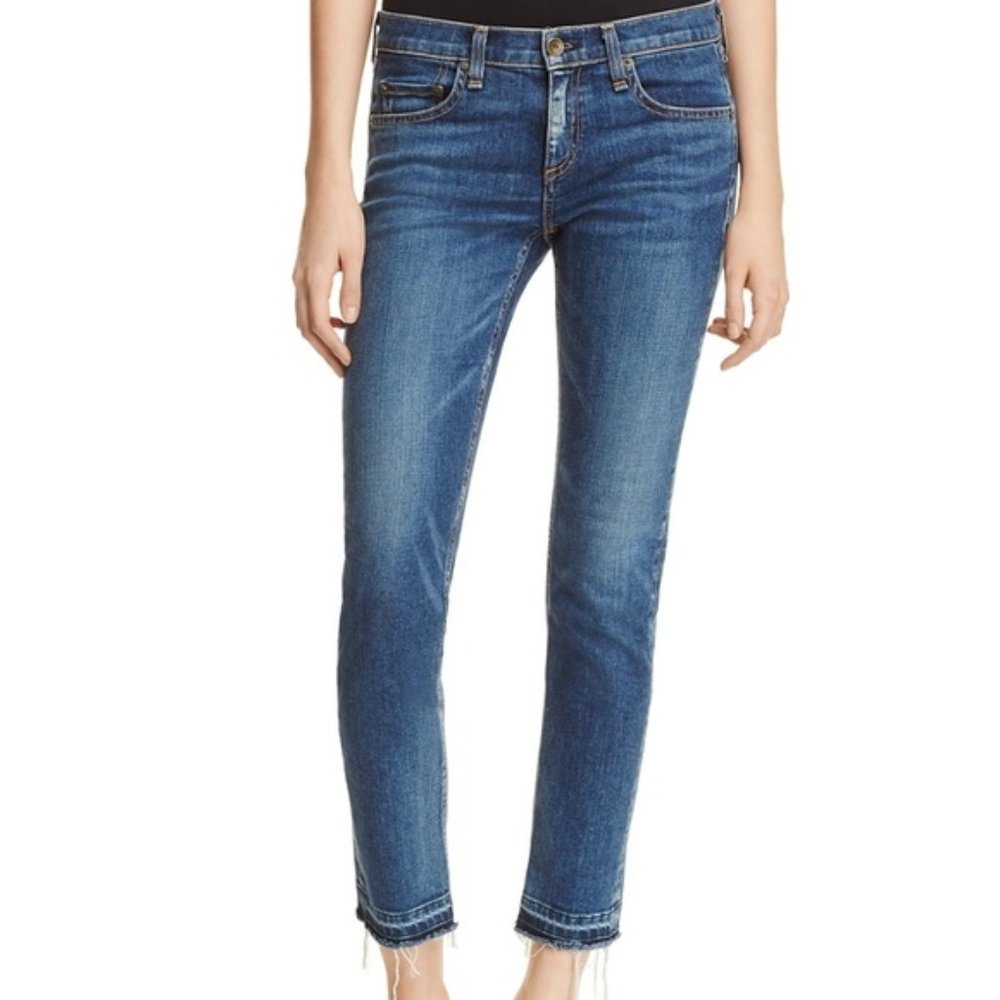 Rag & bone dre blue released hem cropped jeans